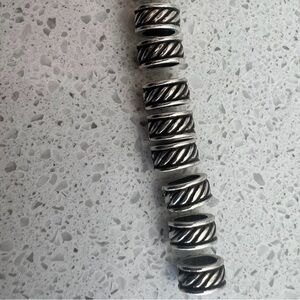 Brighton Silver Rope And Roll Oval Spacer Beads